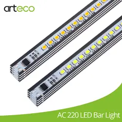 20 шт./лот AC 2835 светодио дный LED жесткой полосы кухня свет 49 см SMD 220 светодио дный бар свет украшения Ligting алюминиевый профиль нет