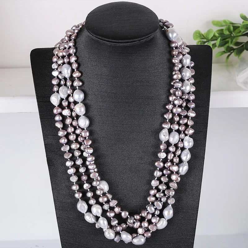 

JIUDUO Baltic Pure Natural Color Freshwater Pearl Necklace Party Women's Pearl Necklace