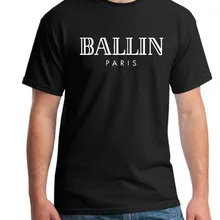 Мужская брендовая одежда с круглым вырезом и надписью Ballin Paris Urban Fashion Graphic унисекс футболка с принтом Мужская футболка с коротким рукавом