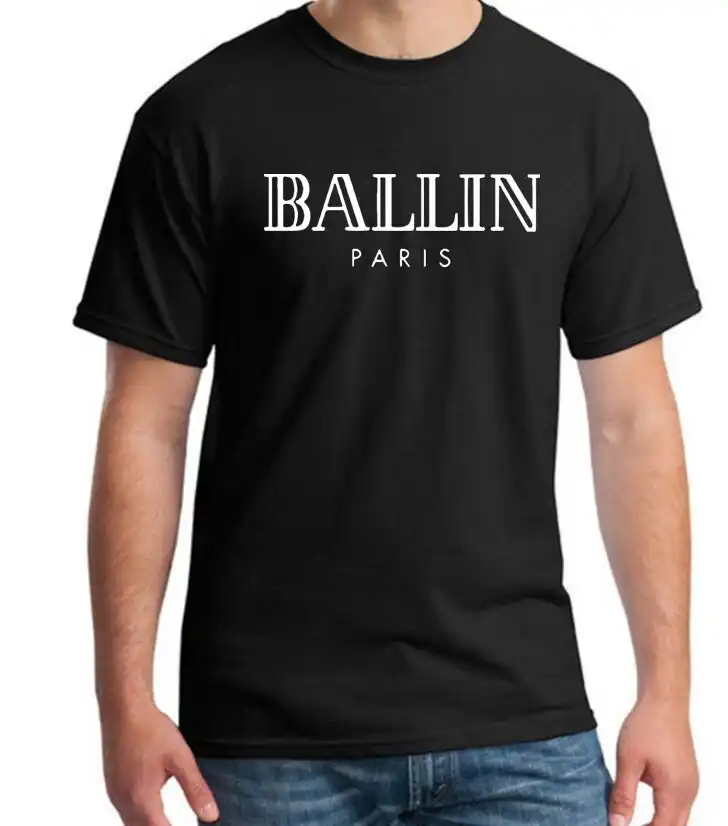 メンズブランド服oネックballin Parisアーバンファッションィグラフィックtシャツプリント男性半袖tシャツ Tシャツ Aliexpress