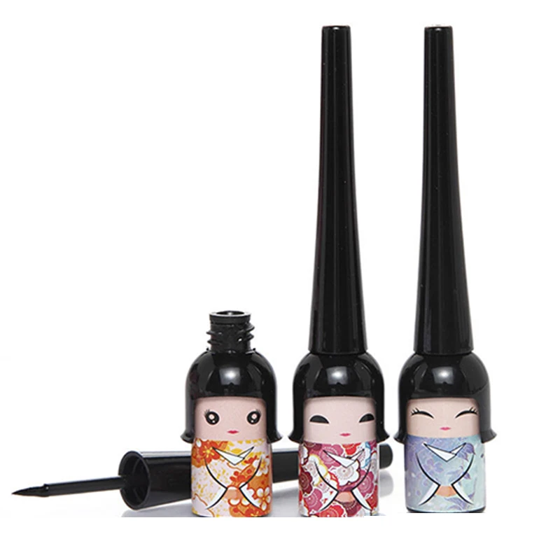 

New Eyeliner Black Liquid Eyeliner Super Cute Doll Head Cartoon Makeup Tool Long Lasting Waterproof Cosmetics