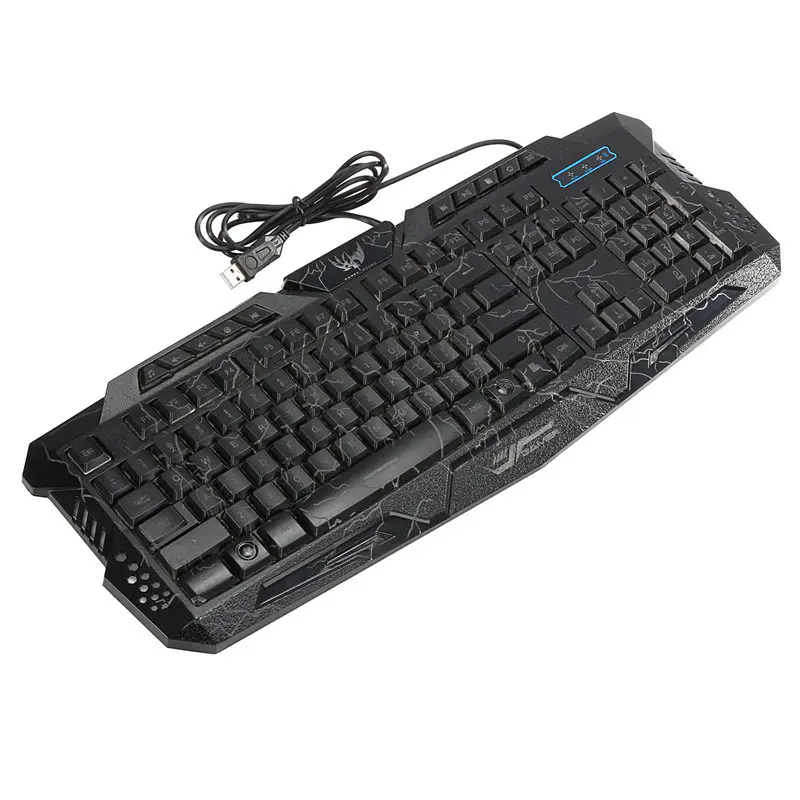 LED клавиатуры 3-Цвет клавиатуры Keyboard Switch подсветкой USB Проводная Игровые ПК / ноутбука русский и английский клавиатуры Игровая освещенная клавиатура привело клавиатура с подсветкой