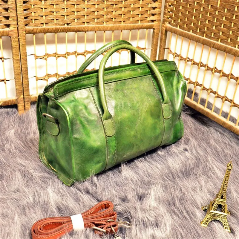 ALAVCHNV hand-painted hand-painted tanned leather tannets handbag Messenger bag retro old leather bag M012