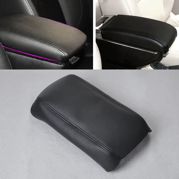 

CITALL 1Pc New Leather Auto DIY Black Front Console Lid Armrest Cover Decoration for Honda Accord 2003 2004 2005 2006 2007