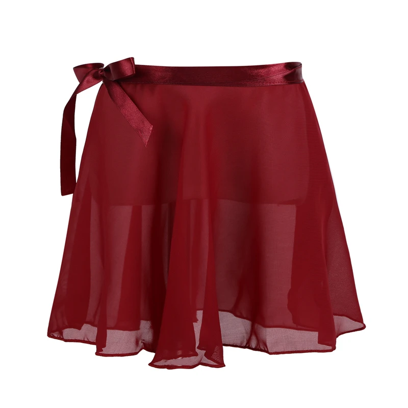 IIXPIN/балетная обертка для девочек, юбка Детские юбки-пачки для танцев и катания на коньках Классическая шифоновая юбка с завязками на талии