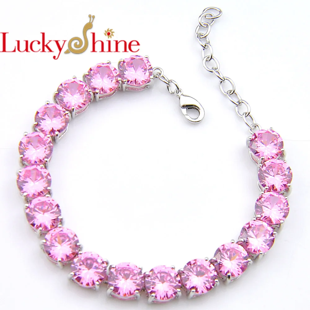 

Luckyshine 5 цветов Свадебный Подарок Круглый Кристальный посеребренный браслет-цепочка браслет Россия Австралия свадебный браслет