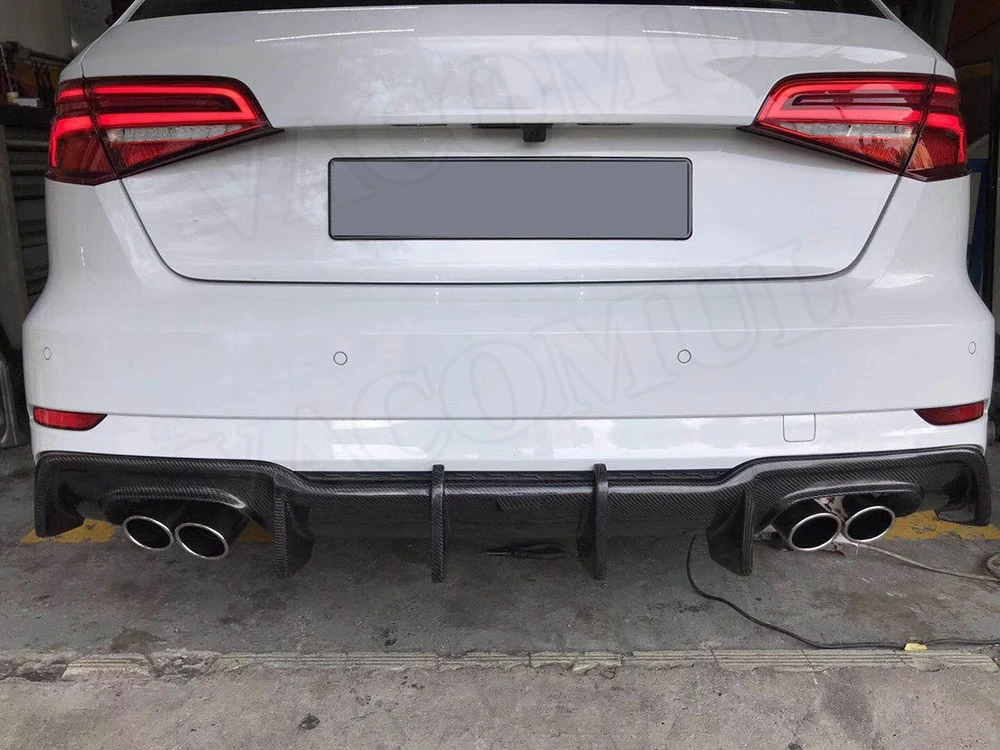 Углеродного волокна заднего бампера для губ спойлер, диффузор для Audi A3 Sline S3 хэтчбек Sportback не Стандартный K стиль