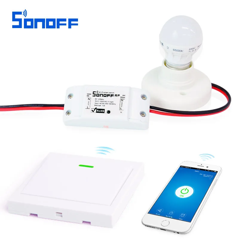 

sonoff rf 10A wifi smart switch & 86 wall panell wireless transmitter