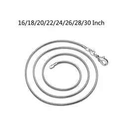 S925 Посеребренная 1 мм змея цепь итальянский DIY ожерелье тонкий легкий сильный