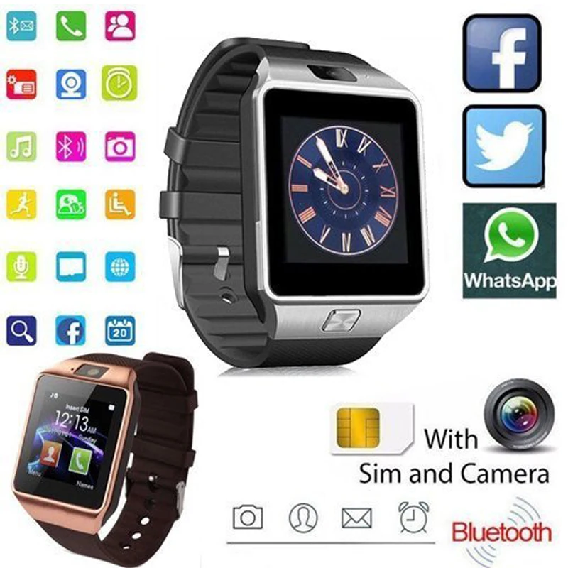 Умные часы DZ09 Smartwatch шагомер с слотом для sim карты Push Message Bluetooth подключение Android
