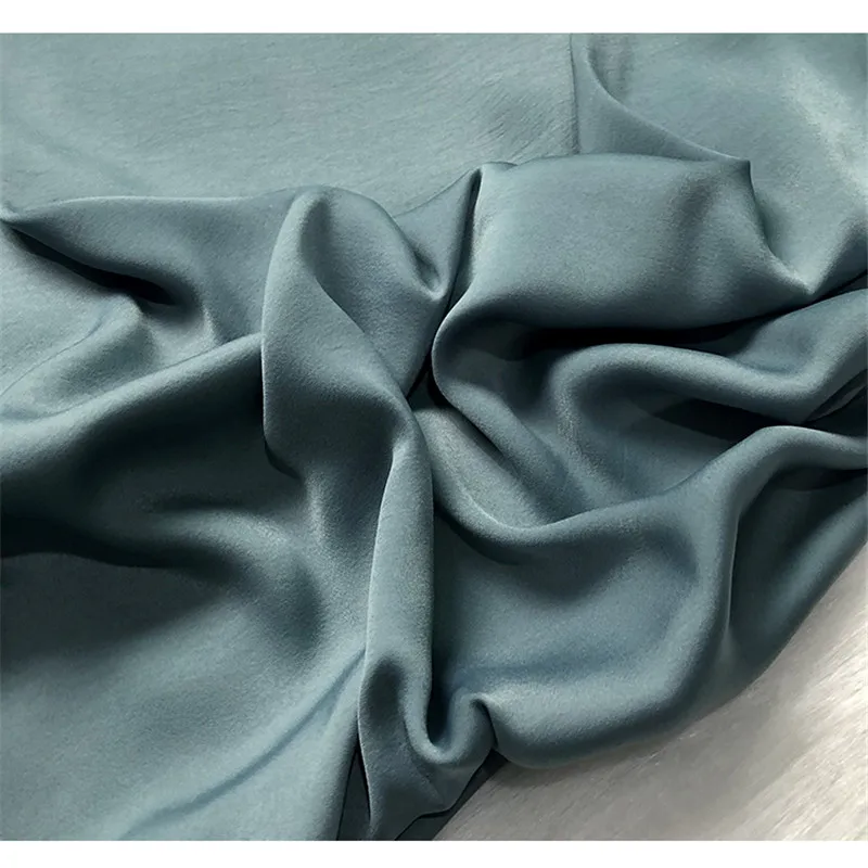 

CF568 1meter Fashion Summer Pea Green Charmeuse Fabric Skin-Friendly Soft Silk Fabrics For Women Dress Pajamas Shirts Fabrics
