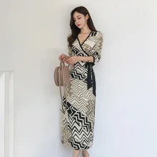 CINESSD Sexy Vintage Wrap Long Maxi 2019 Women Summer Elegant Print Long Sleeve V-neck Mid-Calf Dress Vestidos Plus Size CINESSD Sexy Vintage Wrap Long Maxi 2019 Women Summer Elegant Print Long Sleeve V-neck Mid-Calf Dress Vestidos Plus Size