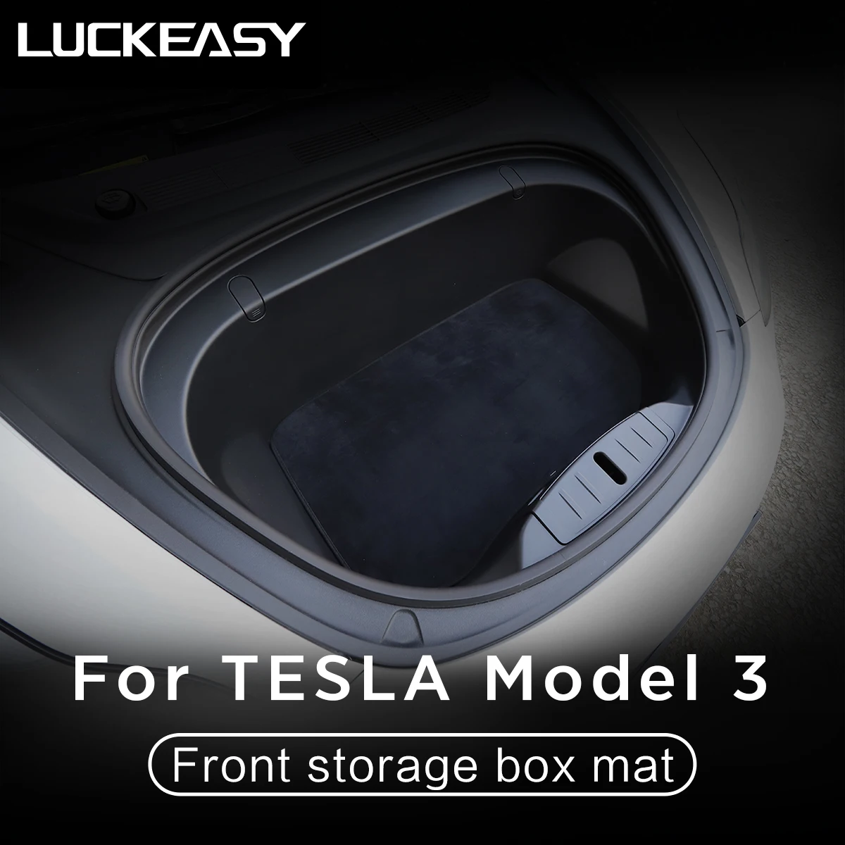 LUCKEASY Передняя Коробка для хранения коврик для Tesla модель 3- специальный Противоскользящий против вибрации модификация автомобиля