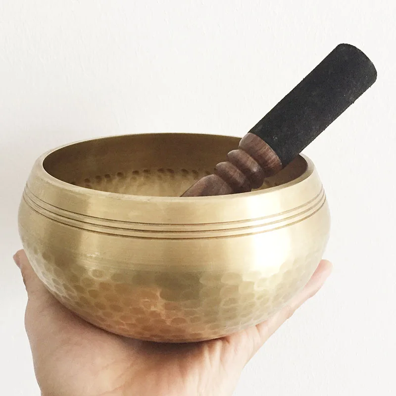 

Himalayan Hand Hammered Chakra Meditation Bowl Decorative-wall-dishes Yoga Tibetan Buddhist Brass Singing Bowl