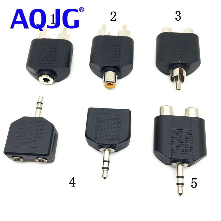 

1pcs Shielded 3.5mm to RCA Stereo Female Jack Plug Adapter Headphone Y Audio Adapter rca Female To 2RCA male Audio connector