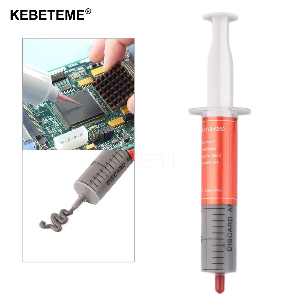 

2017 New 30g Syringe Thermal Grease gray CPU Chip Heatsink Paste Conductive Compound ABS Material Wholesale