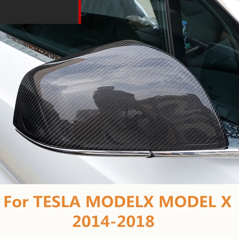 For Tesla Modelx Model X 20142018 Carbon Fiber Car Rearview Mirror Covers Shell Rearview
