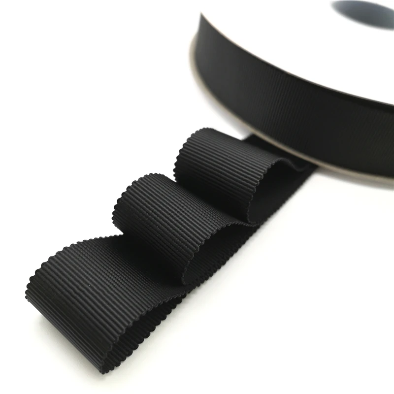 Nastro Petersham Ployester Nero Di Alta Qualità Da 1 "(25Mm) Per La Decorazione Di Nozze Confezione Regalo Fiocchi Per Capelli Nastro Natalizio Fai Da