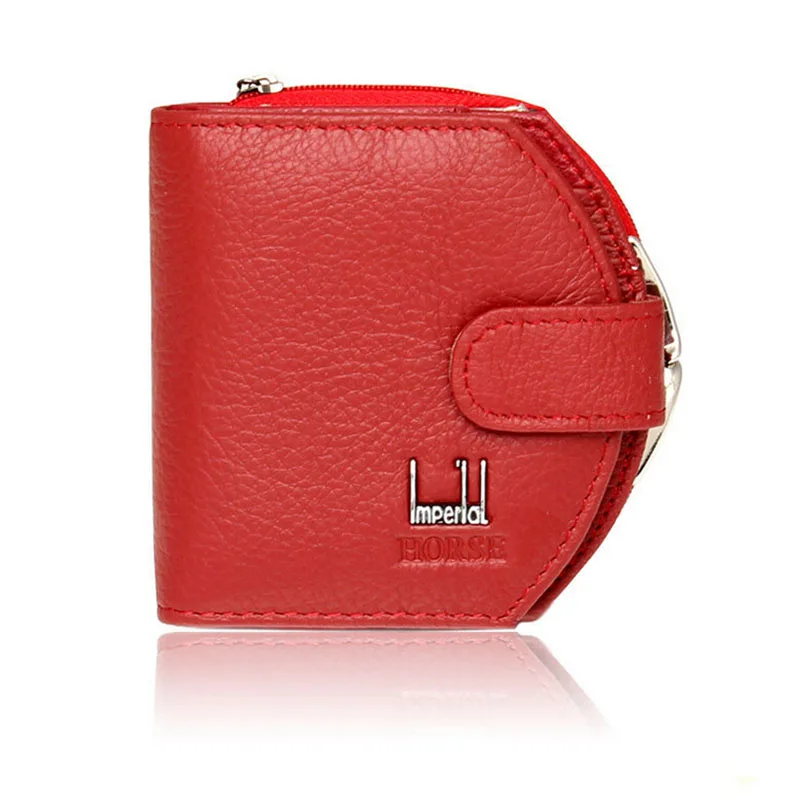 

Fashion Women Leather Wallets Red Black Folding Small Coin Wallets Purse Hasp Interior Zipper Pocket Money Bag