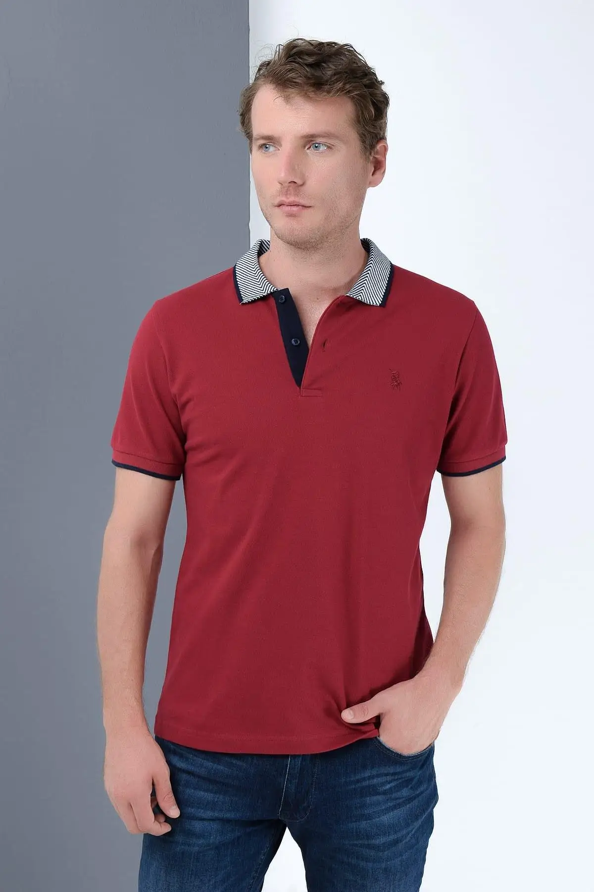 Dewberry мужские бордовые T-Shirt-2090001T8565 | Мужская одежда