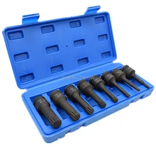 Сплайн гнездо бит 1/" квадратного привода M5 M6 M8 M10 M12 M14 M16 M18 CR-MO воздействия 12 заостренных винтов с Сплайн Бит Отвертка 8 шт. в комплекте