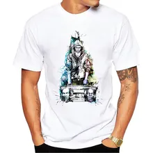 New 2017 Summer man t shirt Fashion Music in my head Design T Shirt for Men High Quality Tops HipsterSlim T Shirts Mens