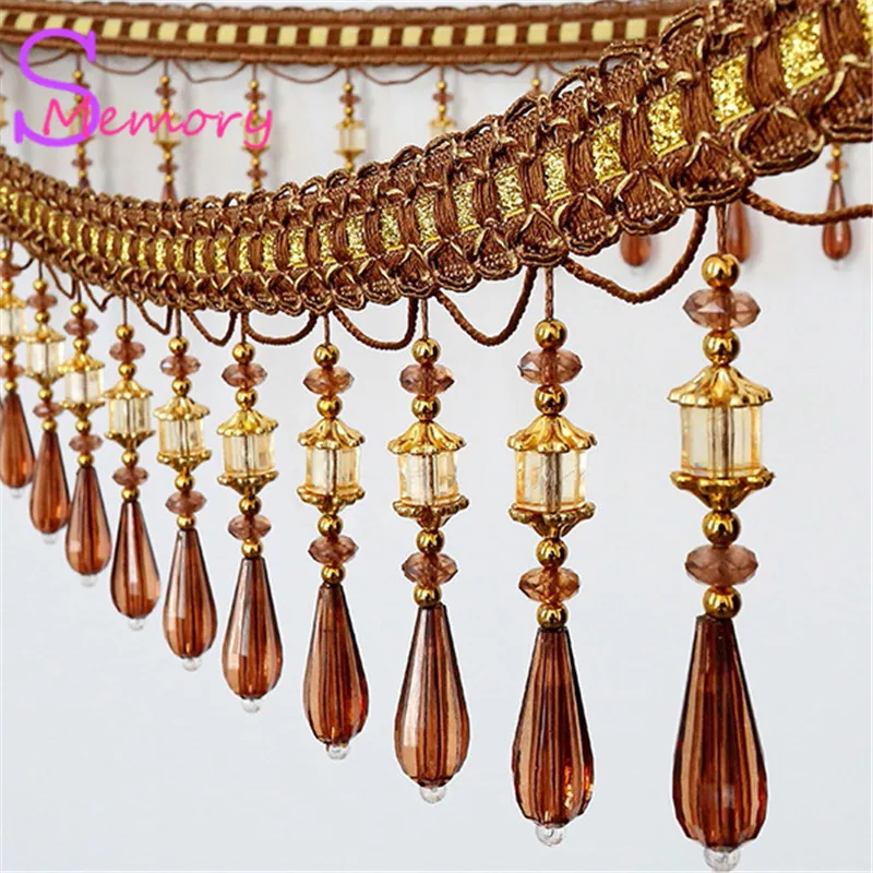 6M Crystal beads Curtain Trim Lace Tassels Europe Curtain Hanging Ball