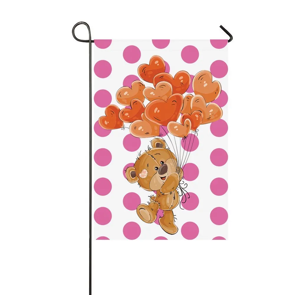 Valentine's Day Pink Polka Dot Garden Flag-Home Decoration 12 x 18 Inch | Дом и сад