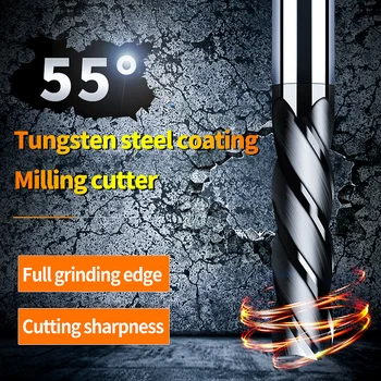 

Augusttools fresa cnc Cutting HRC55 4 Flute Alloy Carbide Endmill Tungsten Steel Milling Cutter End Mill 10mm 12mm Milling Tools