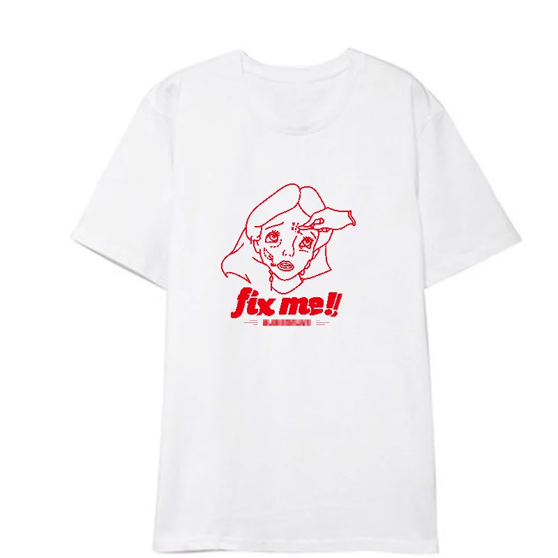 

MAMAMOO Base Shirt Tshirt Top Summer Couples Simple Joker Loose Korean MH1335