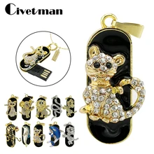 Флеш-накопитель металлический USB флеш-накопитель в виде змеи/льва/Тигра 8 ГБ 16 ГБ 32 ГБ 64 Гб Флешка Кристальный жесткий съемный диск гаджет USB Memeory Stick