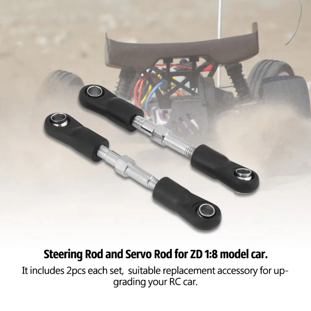 

2pcs/set RC Steering Rod Remote Control Car Steering Rod Servo Link Turnbuckle Linkage for ZD 1:16 Model Car