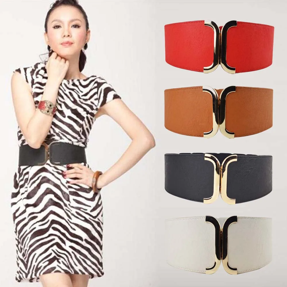 

Belts For Women Female Brief Vintage Wide Waist Belts Decoration Elastic Cummerbund Strap Dress Accessories ceinture femme A9