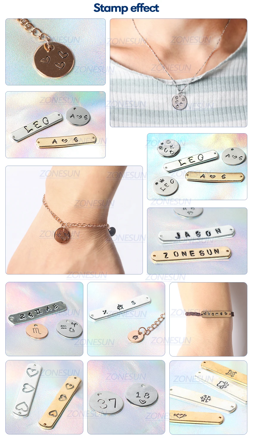 ZONESUN Jewelry Metal Stamps Alphabet Set A-Z Punch Die