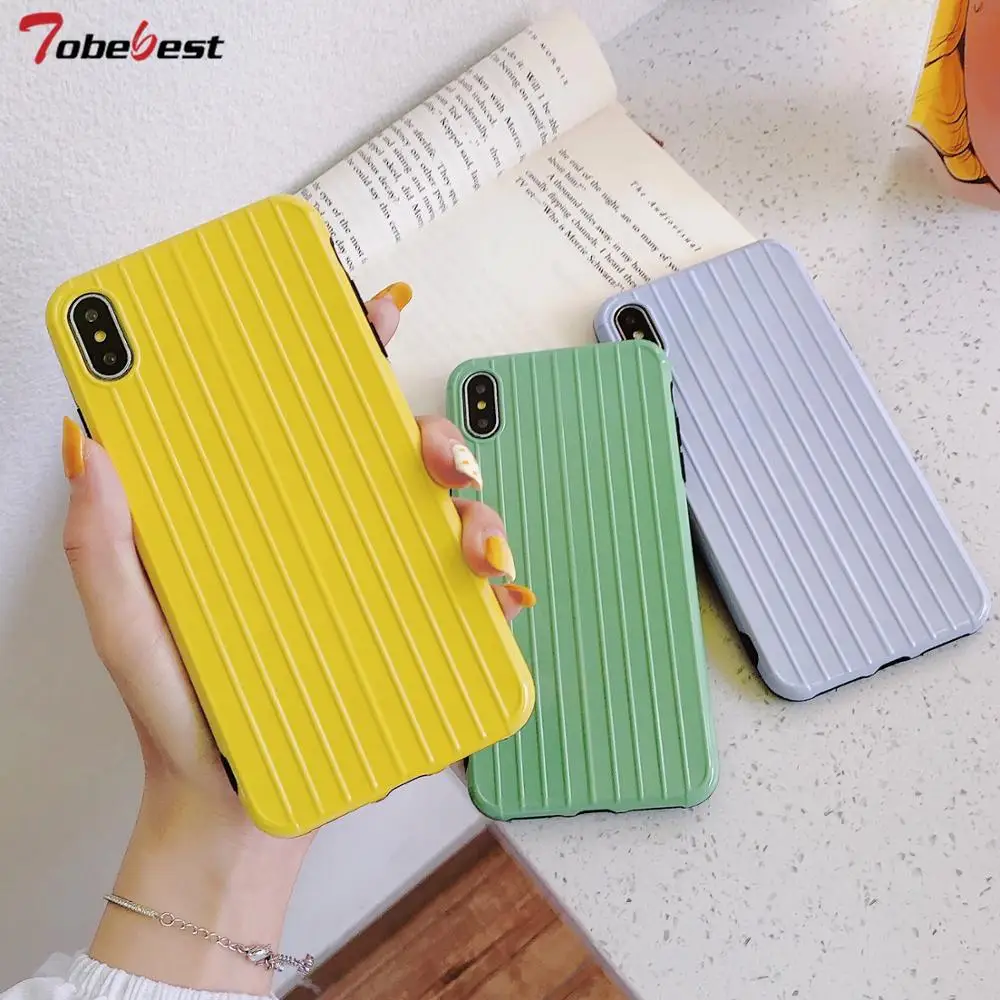 

Cute Trunk Phone Case for iPhone X XS MAX XR 6 6S 7 8 Plus 8Plus XSMAX Suitcase Soft Silicone TPU Cases Cover for iPhone XS MAX