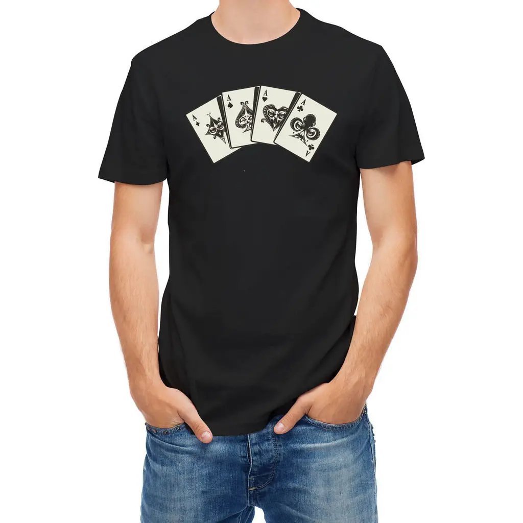 T Shirt Cards Aces and Dices Poker Gambling New Arrival Male Tees