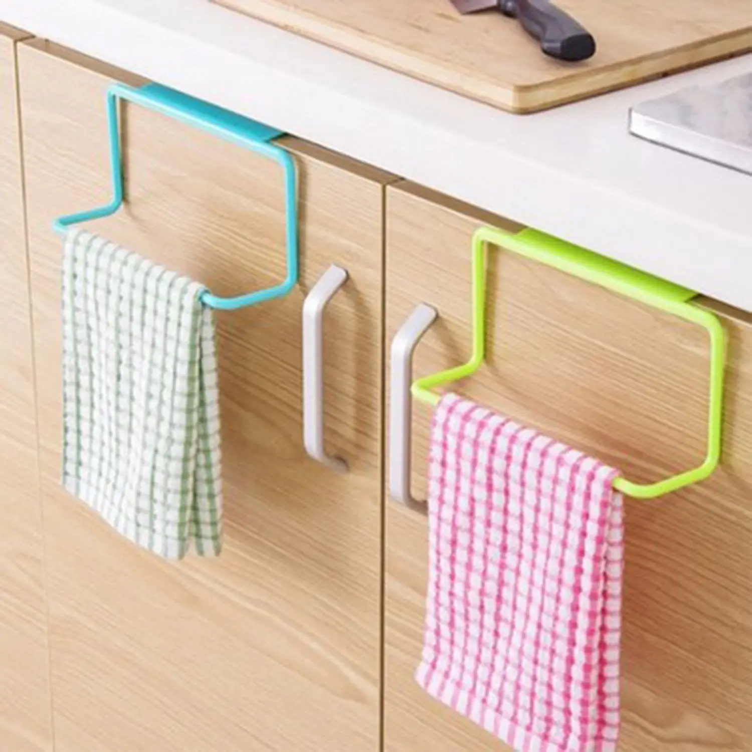 

1Pc Kitchen Organizer Towel Rack Hanging Holder Bathroom Cabinet Cupboard Hanger Shelf For Kitchen Supplies Accessories