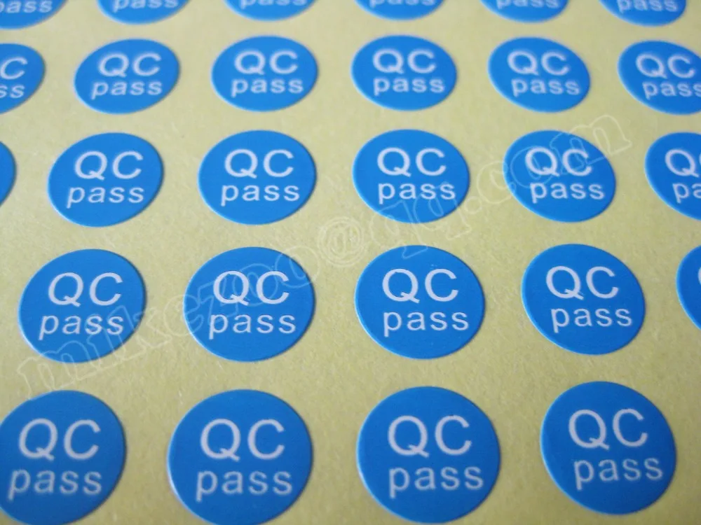 

3000pcs/lot QC PASS Diameter 10mm Self-adhesive paper label sticker for factory quality control, Item No. GU08