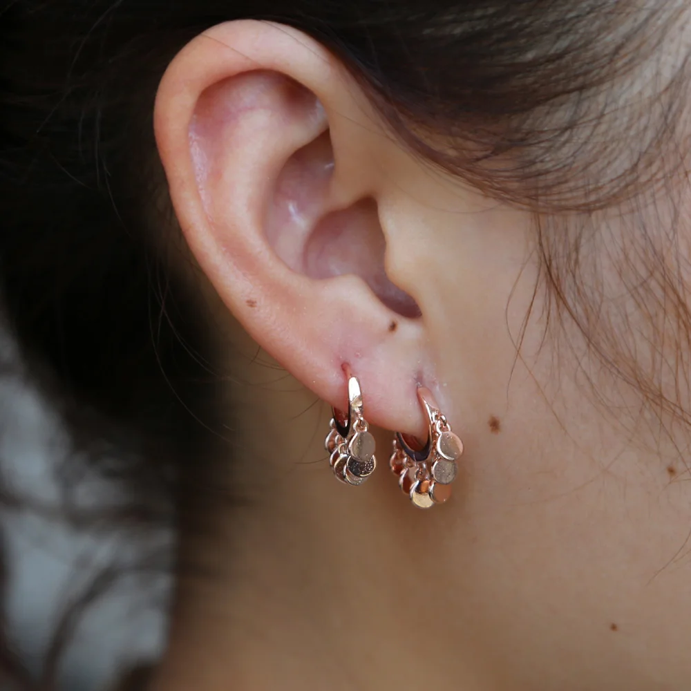 2019Bohemia Round Coin Earrings Drop Gypsy Gold Color elegance Statement delicate minimal cute For Women simple
