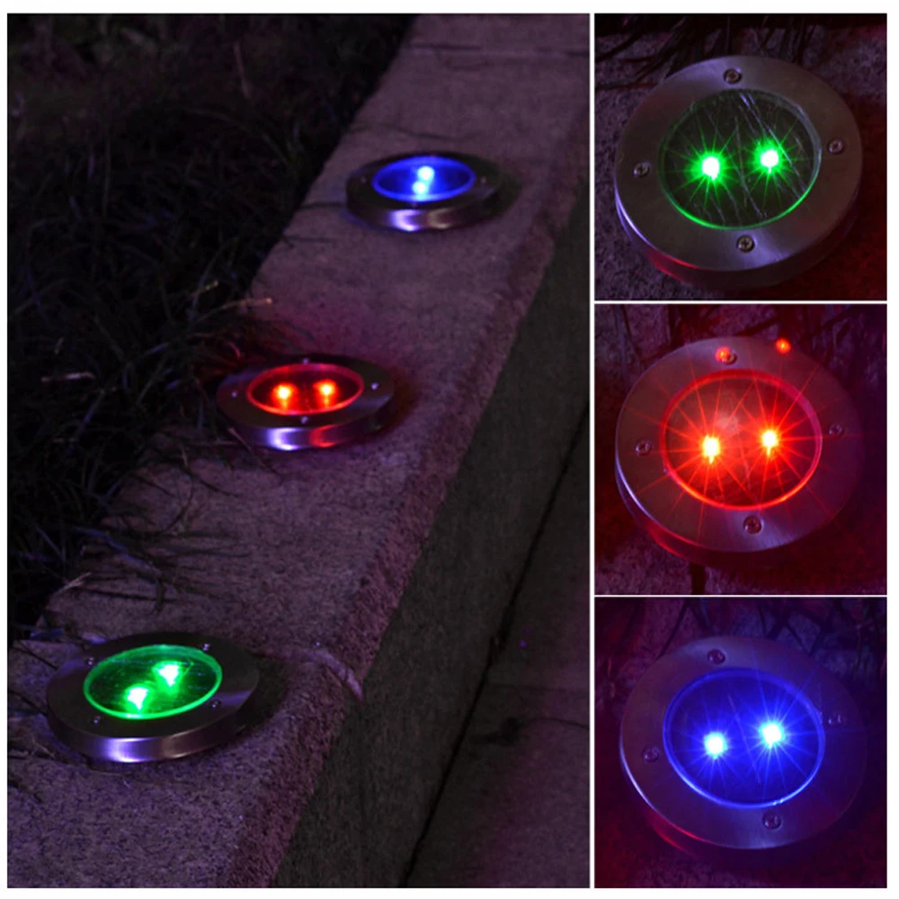 New 2leds LED solar lawn buried light garden illuminate sense lamp outdoor energy saving safe environmentally friendly (9)