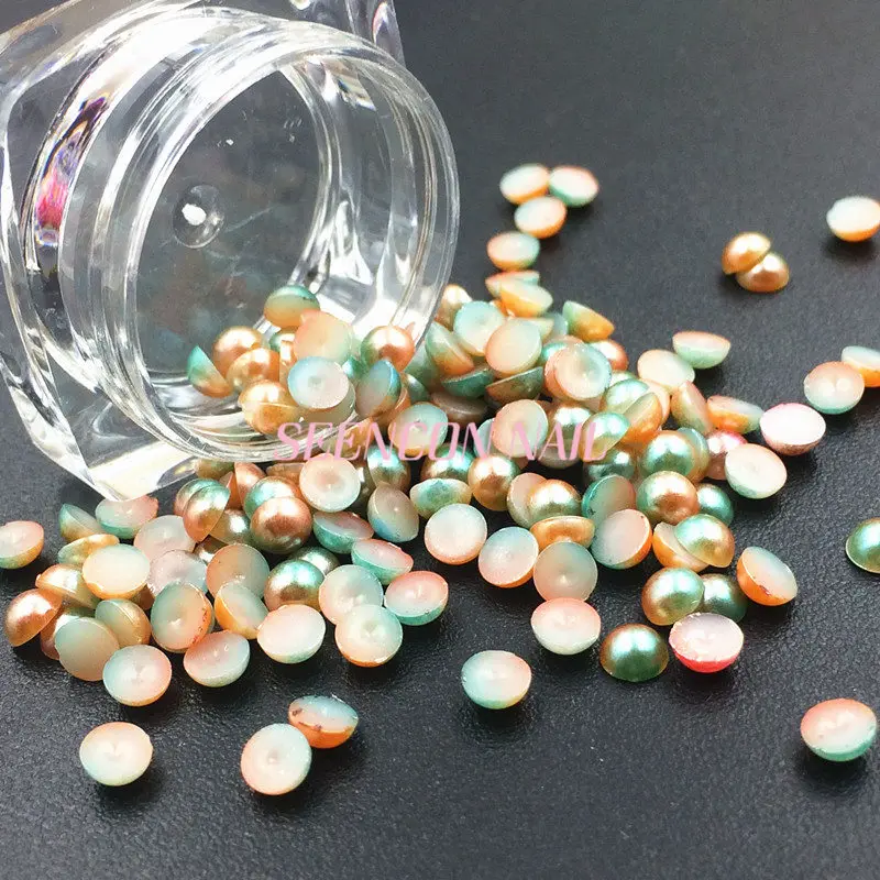 Pérolas da Arte do Unha Encantos do Unha Novo Cores Conjunto Coreano 3d Alta Brilhante Verão ab Sereia Concha Pérolas Decoração Plana Kit 12 - 8 Novo 12 cores conjunto coreano 3d alta