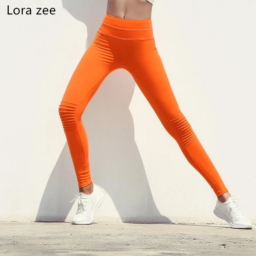 

LORA ZEE white moto leggings compression thick high rise gym sport leggings red tummy control yoga pants workout outfit