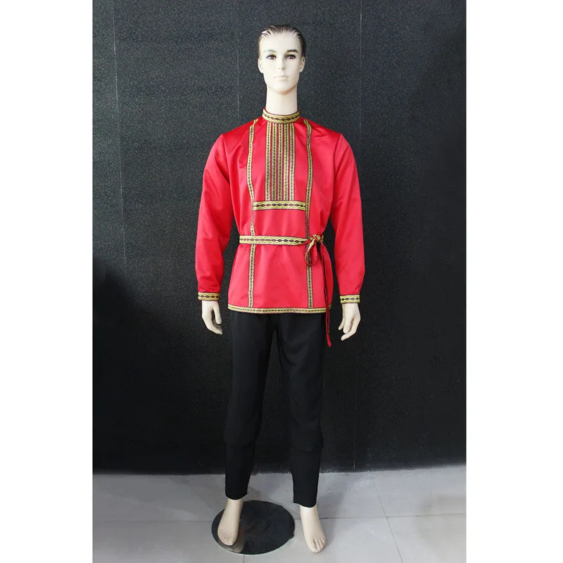 

Custom Made Man Or Children Russian Red and Black Jacket Pants,Traditional Russian Tatar Uzbek Buick Children Folk Dance