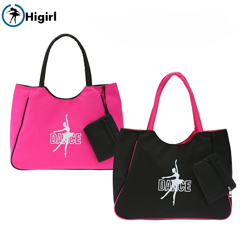 Free Shipping Lady Pink Black Ballet Bag Adult Waterproof Canvas Yoga