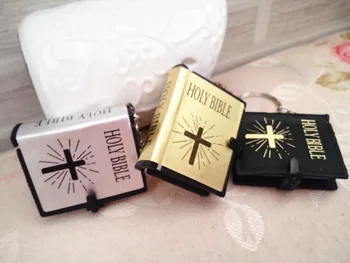 

New Mini Bible Keychain English HOLY BIBLE Religious Christian Jesus Gold Black Colors 100pcs Free DHL/Fedex