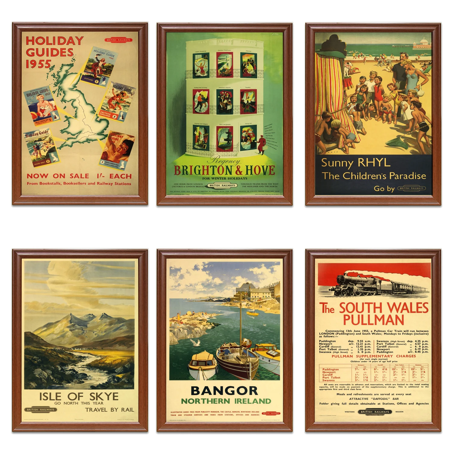 Vintage Bangor Northern Ireland British Railway Poster A3/A4 Print 