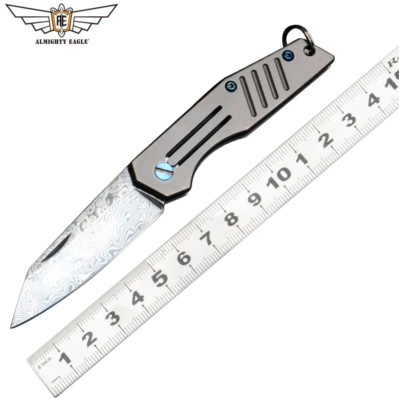 

ALMIGHTY EAGLE Mini tool Pocket knife Mutifunction knife D2 steel Damascus steel Self-defense Outdoor Camping equipment Hiking