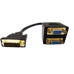 Позолоченный переходник DVI-я 24 + 5 Шпильки Мужской до 2 Dual VGA Женский Мониторы адаптер Splitter кабель Горячая sep19