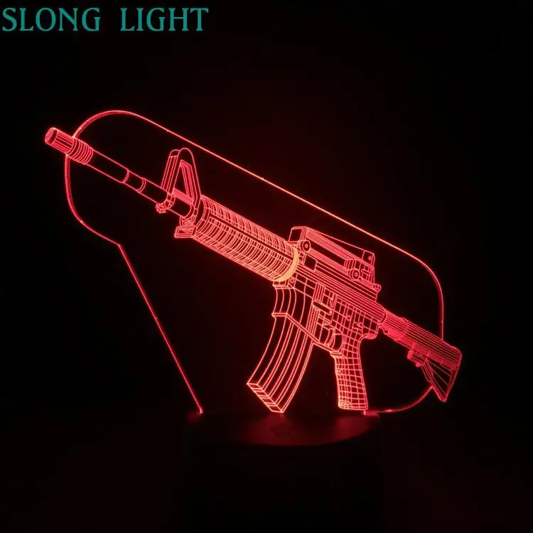 

Infantry firearm Night Light LED 3D Illusion USB Touch Sensor RGB Child Kids Gift FPS Game Weapon Gun M4 AK 47 Table Lamp desk