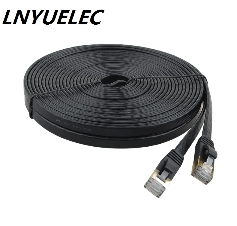 High Standard 10M/15M /20M/30M/CAT7 Flat Ethernet Network Cable RJ45 600MHz Patch Lan Ethernet Cables for PC Laptop